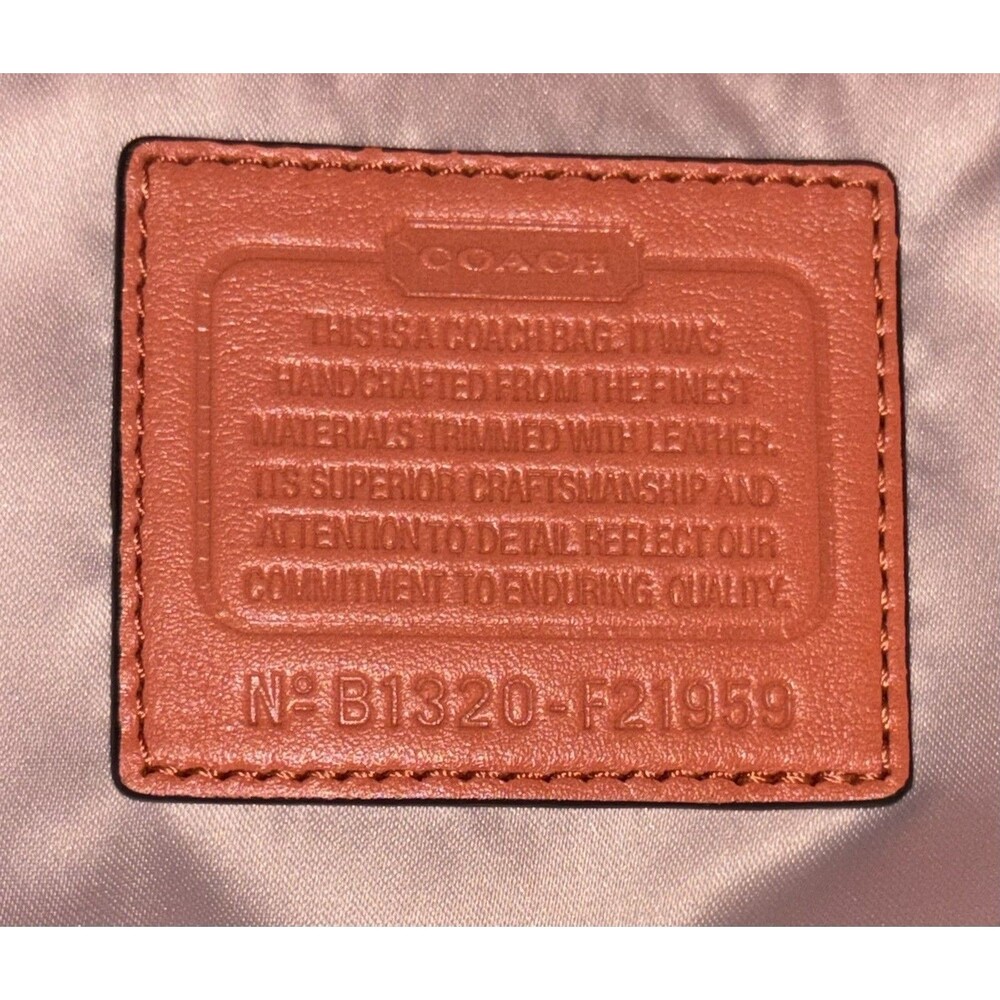 Coach Alexandra Straw Studded Tote Bag In Natural/Coral Peach F21959 - Picture 12 of 12